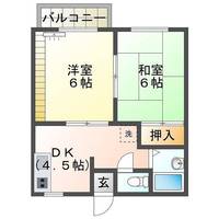 タウニィフォー (延岡市 塩浜町)<2DK>の間取り図