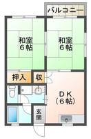 ヴィラ恒富 (延岡市 恒富町)<2DK>の間取り図