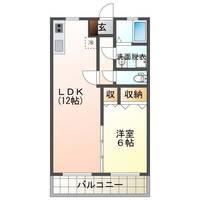 グランデュールNアベニュー　（延岡市　旭ケ丘）＜1LDK>の間取り図