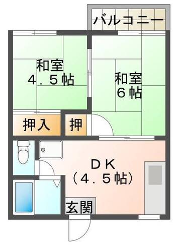 若葉コーポラス　(延岡市　若葉町)＜2DK＞103号室