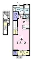 Vent・Vert 　Ⅲ（延岡市　平原町）＜1R・2階＞の間取り図