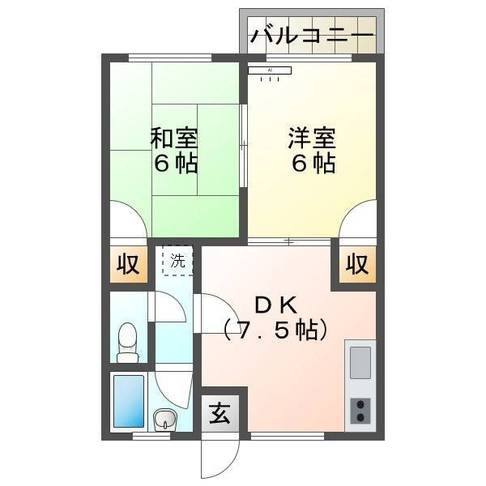 ポテトハウスⅡ　（延岡市　浜町）＜２DK＞201号室