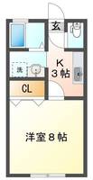 クレールダイワ　(延岡市　浜町)＜1K＞の間取り図