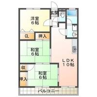 マンション人見山　（延岡市　大貫町）＜3LDK＞の間取り図