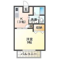 ペアハイツ惣領 (延岡 惣領町)<1K>の間取り図