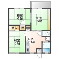 スカイラークB　（延岡市　伊形町）＜3DK＞の間取り図