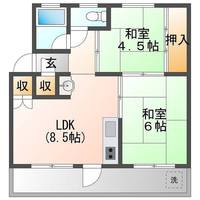 三葉コーポ (延岡市 日の出町)<2LDK>の間取り図