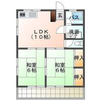 山本アパート (延岡市 富美山町)<2LDK>の間取り図