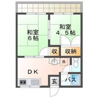 三光荘 (延岡市 北新小路)<2DK>の間取り図