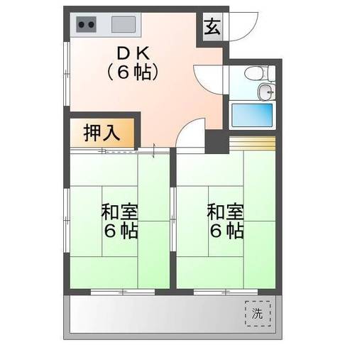コーポ東（延岡市　伊達町）＜2DK>201号室