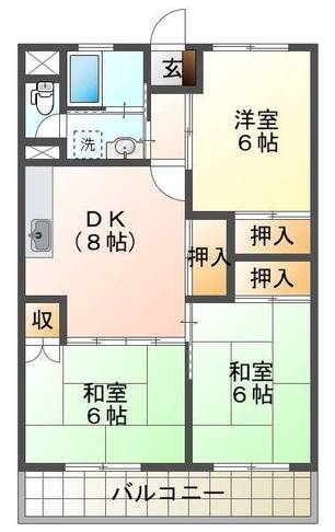 サンルートビル　(延岡市　日の出町)＜3DK＞