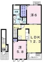 レグルス財光寺（日向市　財光寺）＜2LDK＞の間取り図