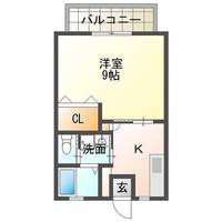 ペアハイツ平原　(延岡市　平原町)＜1Ｋ＞の間取り図