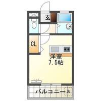 らふぃーね牧Ⅱ（延岡市　野地町）＜１R＞の間取り図