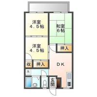 ミールハイツ　（門川町　栄ヶ丘）＜３DK＞の間取り図