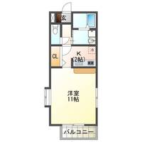 らふぃーね和　（延岡市　野地町）＜１R＞の間取り図