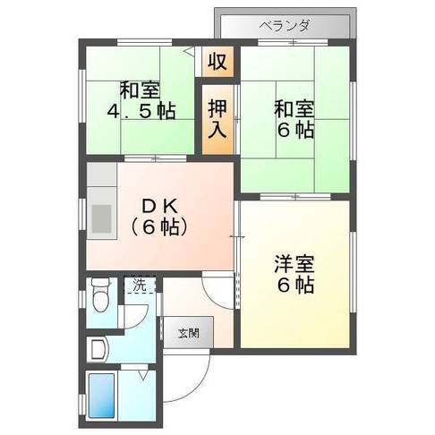 フレグランス野地（延岡市　野地町）＜3DK＞101号室