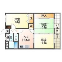 リヴィエールＩ（延岡市　伊形町）＜３DK＞の間取り図