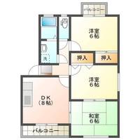 プリムローズＫ（延岡市　恒富）＜3ＤＫ＞の間取り図