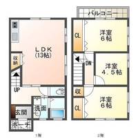 サニーハウス海咲E（延岡市　南一ケ岡）＜3LDK＞の間取り図