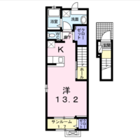 ラベンダーＢ　(延岡市　川原崎)＜2階・1R＞