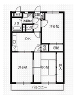 パオノマドⅠ　（延岡　出北）＜３DK＞の間取り図