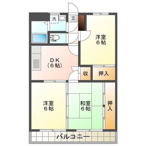 アンソレイユ美紀　（延岡市　川島町）＜3DK＞