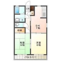 ヘーゼルパレン（延岡市　塩浜）＜2DK＞の間取り図