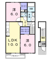 オレンジ・サンシャイン　(門川町　庵川西)＜2LDK・2階＞の間取り図