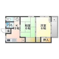 ひかり荘（延岡市　平原町）＜2DK＞の間取り図