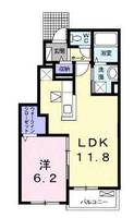 クラウン・ビューⅠ　(日向市　東郷町)＜1LDK・1階＞の間取り図