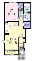 グランフィールドC (延岡市 大門町<1LDK・1階>の間取り図