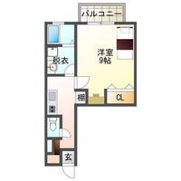 BLUE RITZ　大貫（延岡市　大貫町）＜1K・01号室＞の間取り図