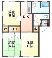 ウエスタンヒル　(延岡市　野地町)＜3DK＞の間取り図