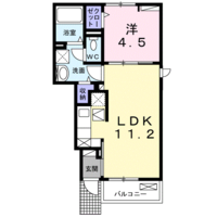 パークサイド タウン (日向市 平野町)<1LDK・1階>の間取り図