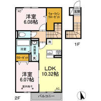 エスポアール・タカムラV（日向市）　＜2LDK＞の間取り図