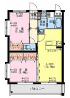ミルフルール（延岡市　岡富町）＜2LDK＞の間取り図