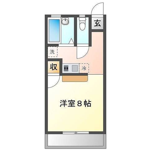 Yukimiコーポ　（家具家電付き）（延岡市　富美山町）＜1R＞205号室