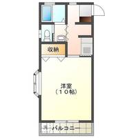 コーポみのり　（延岡市　野田町）＜1K＞の間取り図