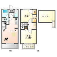 エレガンス海岸通（延岡市　土々呂町）＜2LDK＞の間取り図