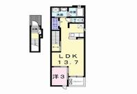 プルメリア　A　（延岡市　川原崎町）＜1LDK・2階＞