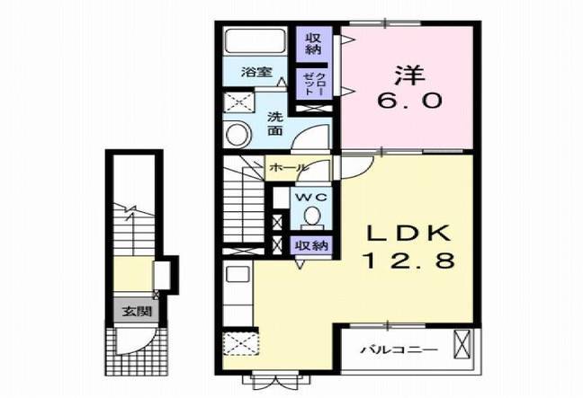 サウスウェーＶ　Ａ　（日向市　大王町）＜１LDK・2階＞203号室