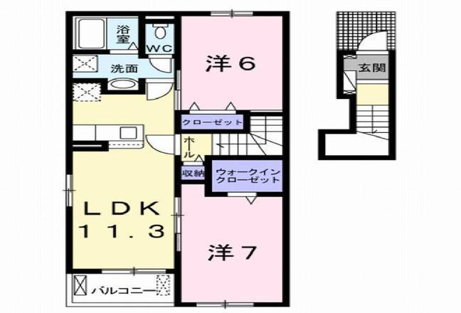 PLAIN　桃の木　(日向市　財光寺)＜2LDK・2階＞205号室