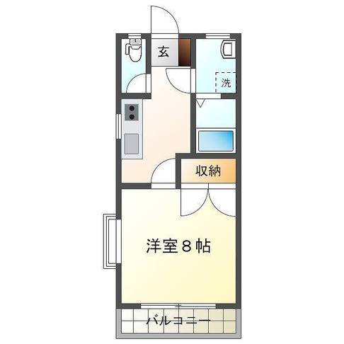 ペティネット伊形B棟　（延岡市　伊形町）＜1K＞203号室