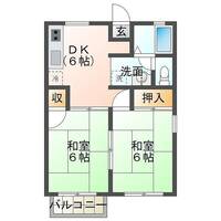 グリーンヒル (延岡市 緑ヶ丘)<2DK>の間取り図