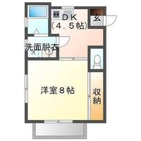 ポテトハウス7　（延岡市　平原町）＜１DK・西側＞の間取り図