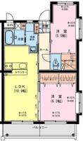 ベイシティコート　（延岡市　粟野名町）＜2LDK>の間取り図