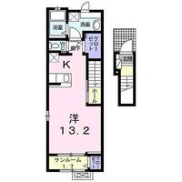 フルール　ド　プリュヌ　(延岡市　新小路)＜1K・2階＞の間取り図