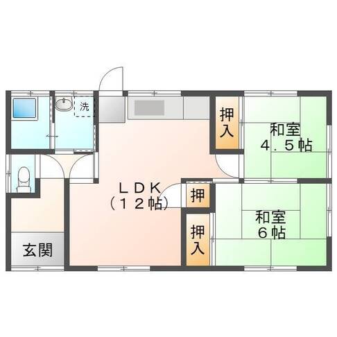 藤島貸家（延岡市　大貫町）＜2ＬＤＫ＞