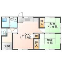 藤島貸家(延岡市 大貫町)<2LDK>の間取り図